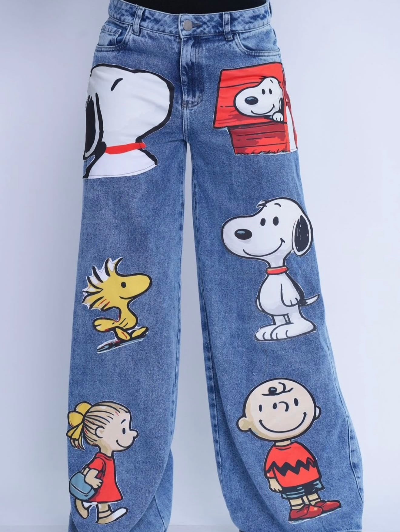 Snoopy Cartoon Baggy Jeans