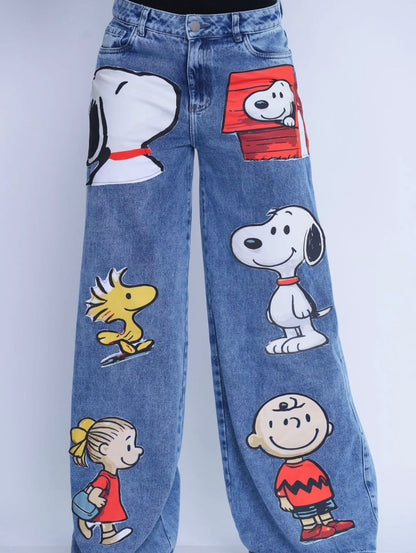 Snoopy Cartoon Baggy Jeans